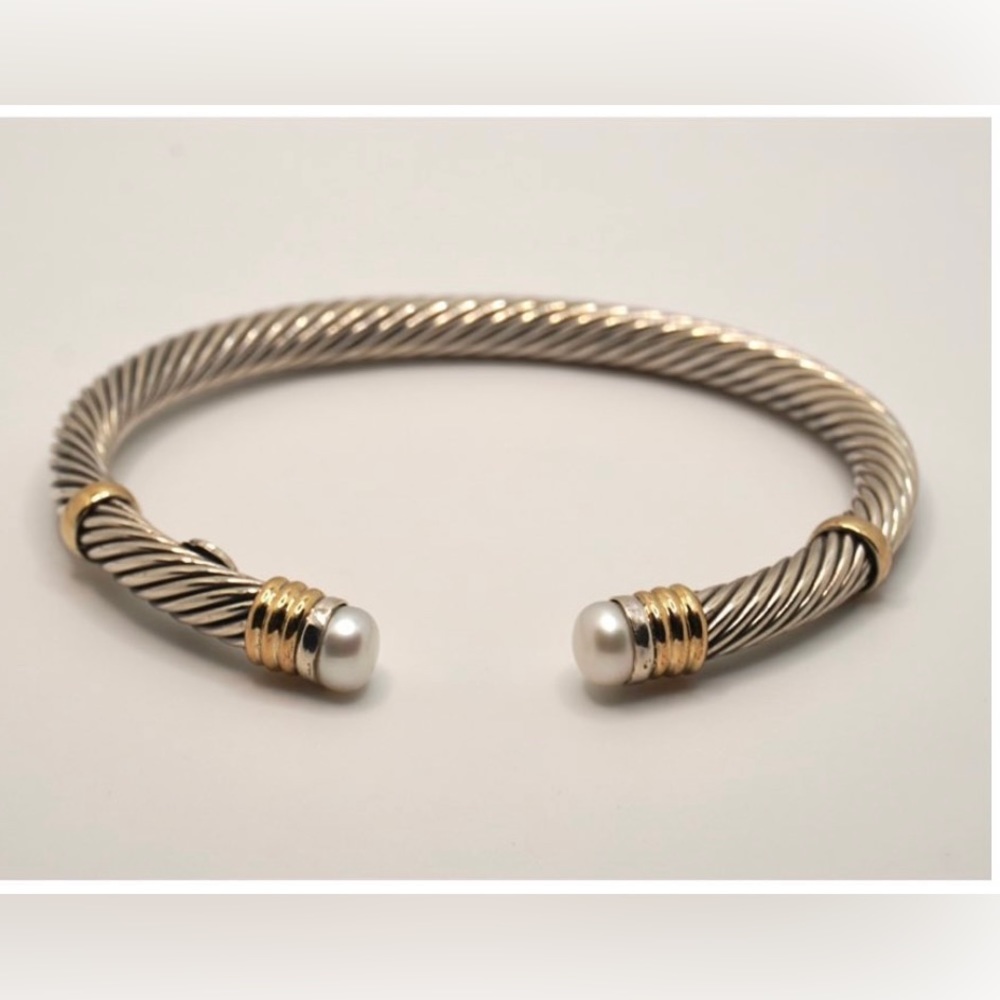 Bracelet 14K Gold and 925 Silver. Mother Pearl. Natural Stones.